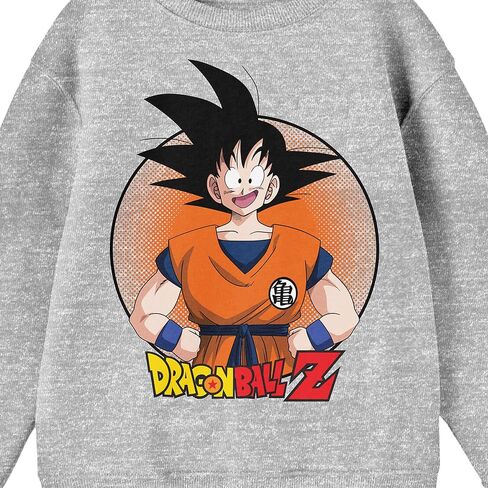 Bioworld Dragon Ball Z Goku In Orange Circle Boy's Athletic Heather Sweatshirt in Saudi Arabia