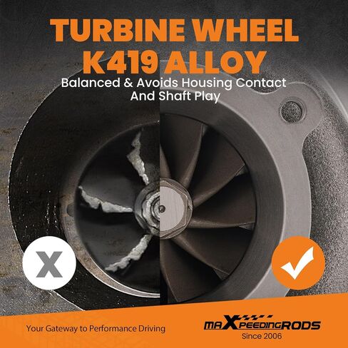maXpeedingrods T4 Turbo Turbocharger for 4.0L-6.0L Engine, Billet Compressor Wheel, for Chevrolet Camaro Silverado 1500, for Ford Mustang, for Dodge Challenger Charger, Street JD Series in Saudi Arabia