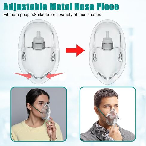 Geiserailie 2 Pack M/L Size Mask للبالغين مع أنابيب 6.6 قدم وحزام مرن قابل للتعديل ، قناع الأكسجين البالغ مع أنابيب للاتصال in Saudi Arabia