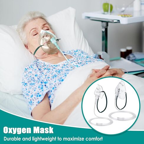 Geiserailie 2 Pack M/L Size Mask للبالغين مع أنابيب 6.6 قدم وحزام مرن قابل للتعديل ، قناع الأكسجين البالغ مع أنابيب للاتصال in Saudi Arabia