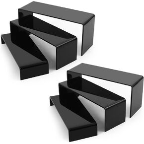 Goabroa Acrylic Display Risers, 2 Sets 6 Pcs Rectangular Risers Display Stands, 4mm Thick Display Stands for Vendor Events, Acrylic Shelves for Lego Display, Cupcake, Perfume in Kuwait