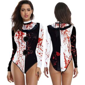 Women Terrifier Cosplay Swimsuit Terrifier Costume Black White Swimwear Set for Halloween Carnival Party in Saudi Arabia