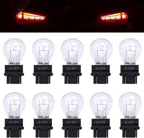 10 PCS 3157 Light Light Light ، مصباح مصغر مصباح للفرامل ، لمبة الإشارة المائية المقاومة للماء ، استبدال ضوء العلامة الجانبية للسيارات لسيارة شاحنة سيارات الدفع الرباعي (أبيض) in Saudi Arabia