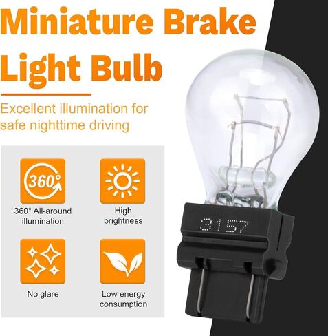 10 PCS 3157 Light Light Light ، مصباح مصغر مصباح للفرامل ، لمبة الإشارة المائية المقاومة للماء ، استبدال ضوء العلامة الجانبية للسيارات لسيارة شاحنة سيارات الدفع الرباعي (أبيض) in Saudi Arabia