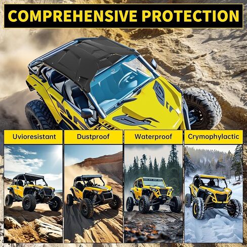Kuafu Utv Sport Hard Roof Top 2 قطعة متوافقة مع Can Am Maverick X3 جميع النماذج المكونة من أبواب 2017-2025 X DS Turbo R بديلة لـ 715002902 ملحقات غطاء سقف Sun Visor (مسحوق الصلب) in Saudi Arabia