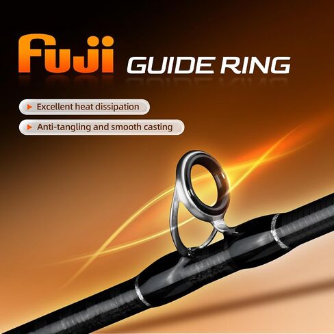 HANDING Magic L Ultralight Fishing Rod, 2PCS Ultralight Spinning Rod, Fuji O+A Ring Guides, 4-6lb Line Rating, 30T Carbon Fiber BFS Fishing Rod for Trout, Bluegill, Panfish, 1/32-3/8 oz. Lure Rating in Kuwait