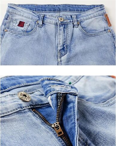 Generic Men's Sets Blue Jean Jackets Suits Multi Pockets Loose Casual Cotton Vintage Street Denim Jacket+Pants For Men in Saudi Arabia