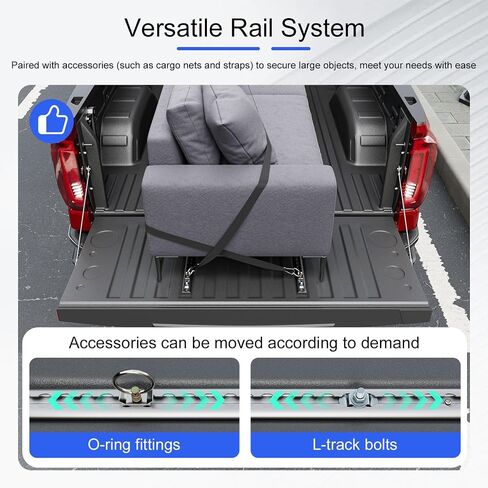 تتبع الباب الخلفي متوافق مع 2019-2025 دودج رام 1500 Tailgate Trail Dair System Management Baring Down Rail Replacement for 2019-2025 Dodge RAM 1500 Accessories in Kuwait