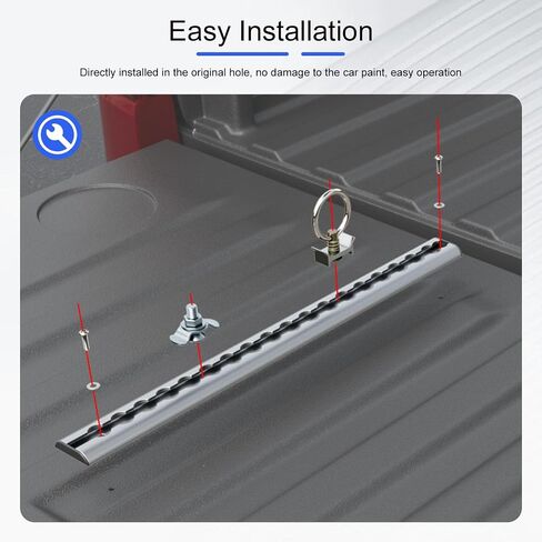تتبع الباب الخلفي متوافق مع 2019-2025 دودج رام 1500 Tailgate Trail Dair System Management Baring Down Rail Replacement for 2019-2025 Dodge RAM 1500 Accessories in Kuwait