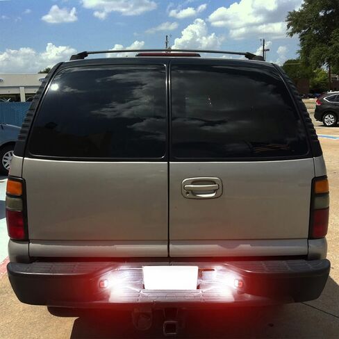 LED Rear License Plate Lights Replacement for Silverado Sierra 1500/2500/3500 1999-2013, Yukon/Yukon XL Tahoe Suburban Avalanche Traverse Escalade, Number Bumper Tag Lamp, Clear Lens in Kuwait