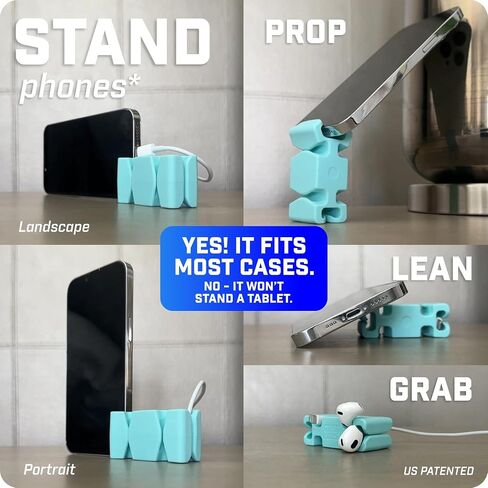 CordBrick Silicone & Steel Weighted Cord Holder for Nightstand. Travel Phone Charger Organizer. Useful iPhone Accessory. Small Gift for Guys, College Students. Tech Gadget for Teens, Men. Black in Kuwait