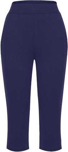 Capri Pants for Women Loose Yoga Leggings Summer Casual High Waist Capris Stretch Cropped Pant with Pocket in Saudi Arabia