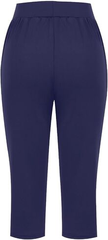 Capri Pants for Women Loose Yoga Leggings Summer Casual High Waist Capris Stretch Cropped Pant with Pocket in Saudi Arabia