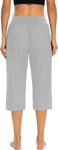 Capri Pants for Women Loose Yoga Leggings Summer Casual High Waist Capris Stretch Cropped Pant with Pocket in Saudi Arabia