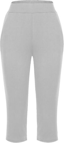 Capri Pants for Women Loose Yoga Leggings Summer Casual High Waist Capris Stretch Cropped Pant with Pocket in Saudi Arabia