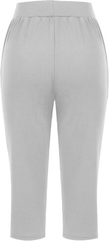 Capri Pants for Women Loose Yoga Leggings Summer Casual High Waist Capris Stretch Cropped Pant with Pocket in Saudi Arabia