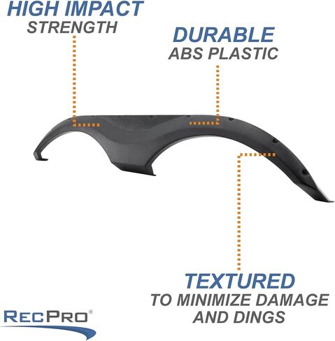 RecPro RV Tandem Fender Skirt | Sleek Style | Plastic Trim Moulding | Black (1) in Saudi Arabia
