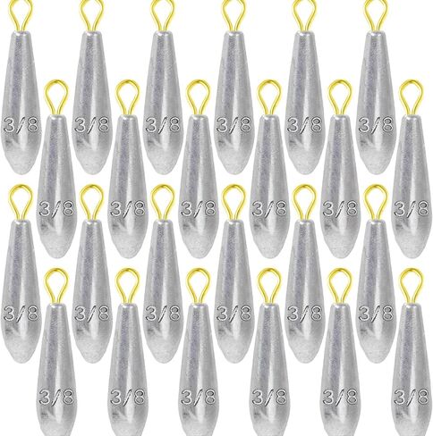 24 Pcs Drop Shot Fishing Weights Kit Freshwater Catfishing Fishing Sinker Bass Casting Removable Fishing Line Weights Saltwater Streamlined Snap Weight for Trolling Surf Tackle in Kuwait