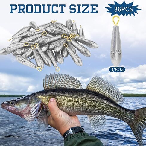 24 Pcs Drop Shot Fishing Weights Kit Freshwater Catfishing Fishing Sinker Bass Casting Removable Fishing Line Weights Saltwater Streamlined Snap Weight for Trolling Surf Tackle in Kuwait