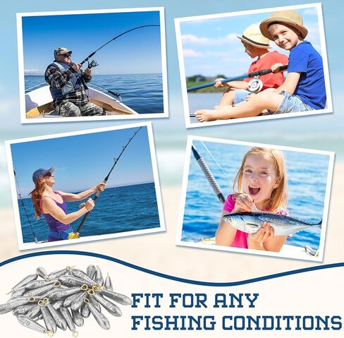 24 Pcs Drop Shot Fishing Weights Kit Freshwater Catfishing Fishing Sinker Bass Casting Removable Fishing Line Weights Saltwater Streamlined Snap Weight for Trolling Surf Tackle in Kuwait