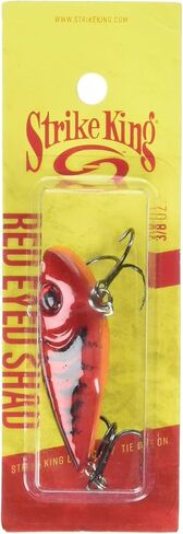 Strike King (REYESD38-447) Red Eye Shad Fishing Lure, Lipless Crankbait, Free-Floating Internal Rattles, 3D Eyes, Premium Size 4 Treble Hooks, 3/8-Ounce, Sinking, Brown Craw in Kuwait