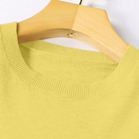 Knitting Cotton Sweaters for Women Crewneck Solid Color Long Sleeve Pullover 2025 Casual Slim Sweater Tops in Saudi Arabia