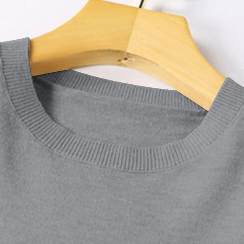 Knitting Cotton Sweaters for Women Crewneck Solid Color Long Sleeve Pullover 2025 Casual Slim Sweater Tops in Saudi Arabia