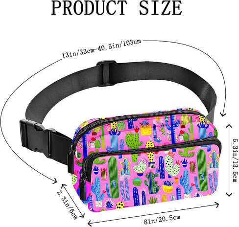 Cactus Fanny Pack for Women Casual Belt Bag Fashion Waist Pack with Adjustable Strap Traveling in Saudi Arabia