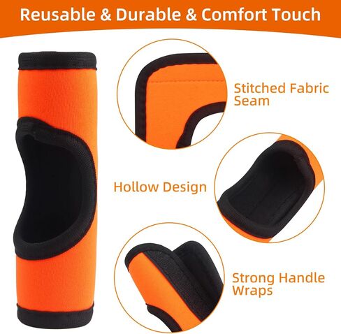 4 Pack Luggage Handle Covers Multicolors - Neoprene Grip Protector with Hollow Design, Suitcase Handle Wrap for Travel, Cruise, Airplane - Durable & Comfortable Tag Identifier Accessories in Saudi Arabia