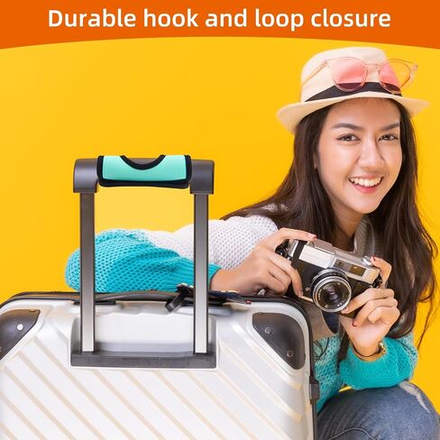 4 Pack Luggage Handle Covers Multicolors - Neoprene Grip Protector with Hollow Design, Suitcase Handle Wrap for Travel, Cruise, Airplane - Durable & Comfortable Tag Identifier Accessories in Saudi Arabia