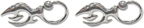 Lex & Lu Pair of Cast Steel Captive Bead Plug CBR 8-4G Earrings-125 in Saudi Arabia
