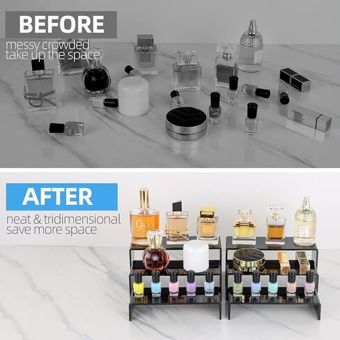 Goabroa Acrylic Display Risers, 2 Sets 6 Pcs Rectangular Risers Display Stands, 4mm Thick Display Stands for Vendor Events, Acrylic Shelves for Lego Display, Cupcake, Perfume in Kuwait