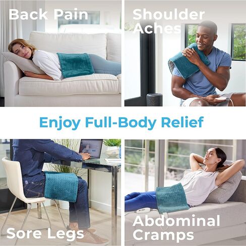 Pure Enrichment PureRelief XL Heating Pad - 12" x 24" Electric Heating Pad for Back Pain & Cramps, 6 Heat Settings, FSA/HSA Eligible, Soft Machine Wash Fabric, Auto-Off & Moist Heat (Charcoal Gray) in Saudi Arabia
