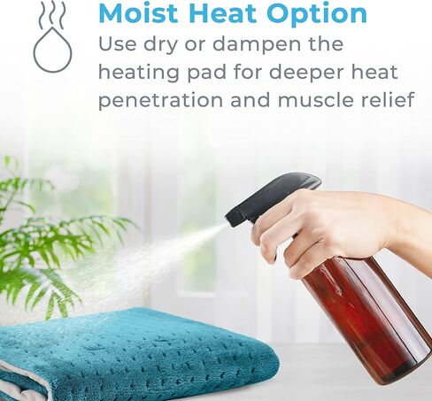 Pure Enrichment PureRelief XL Heating Pad - 12" x 24" Electric Heating Pad for Back Pain & Cramps, 6 Heat Settings, FSA/HSA Eligible, Soft Machine Wash Fabric, Auto-Off & Moist Heat (Charcoal Gray) in Saudi Arabia