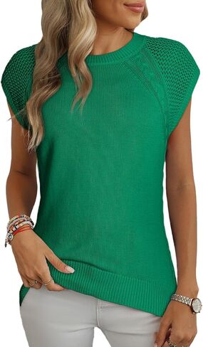 Dokotoo Sweaters for Women Round Neck Cable Knit Womens Vest Cap Sleeve Sweater Vest Knit Fashion Clothing 2025 in Saudi Arabia