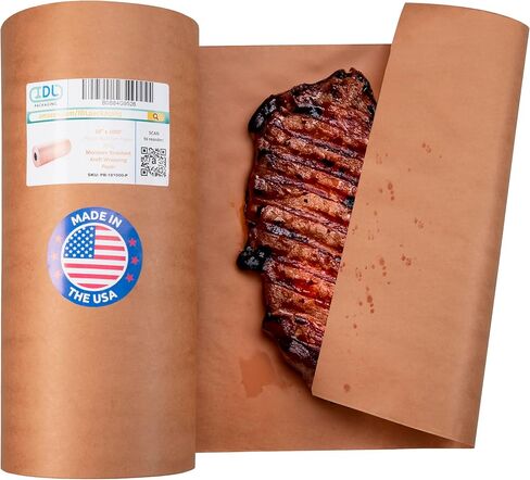 تغليف IDL لفة ورق جزار الخوخ مقاس 18 بوصة × 1000 بوصة - غلاف ورق جزار الشواء المقاوم للرطوبة للطهي أو التعبئة - ورق كرافت غير مشمع وغير مطلي لتدخين اللحوم والأسماك in Kuwait