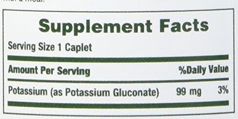 Nature's Bounty Potassium Gluconate 99mg, 100 Caplets in Saudi Arabia