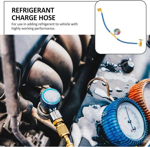 Vicasky R134a Charge Hose Kit ، 1/2 Can Self-Seally Valve Can R134A Recharge Hose Kit مع مقياس ، مجموعة قياس الشحن ، R-134A CAN CAN CAN CAN CAN TAP in Saudi Arabia
