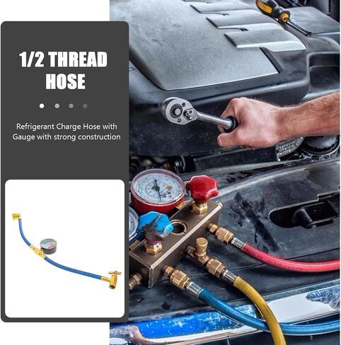 Vicasky R134a Charge Hose Kit ، 1/2 Can Self-Seally Valve Can R134A Recharge Hose Kit مع مقياس ، مجموعة قياس الشحن ، R-134A CAN CAN CAN CAN CAN TAP in Saudi Arabia