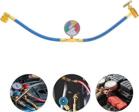 Vicasky R134a Charge Hose Kit ، 1/2 Can Self-Seally Valve Can R134A Recharge Hose Kit مع مقياس ، مجموعة قياس الشحن ، R-134A CAN CAN CAN CAN CAN TAP in Saudi Arabia