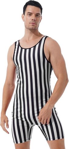 YiZYiF Men's Sexy U Neck Wrestling Singlet Tights Backless Bodysuit Weightlifting Outfit Swimsuit in Kuwait