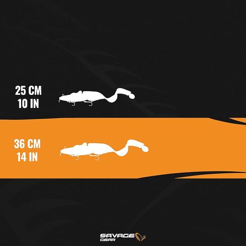 طعم صيد السمك Savage Gear 3D Burbot Ribbontail، 3 أونصة، Firetiger، ملامح وحركة واقعية، بناء متين، تصميم هجين من خلال الخط، خشخيشة زجاجية مدمجة، متوفرة في 3 أحجام in Kuwait