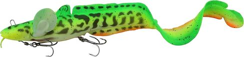 طعم صيد السمك Savage Gear 3D Burbot Ribbontail، 3 أونصة، Firetiger، ملامح وحركة واقعية، بناء متين، تصميم هجين من خلال الخط، خشخيشة زجاجية مدمجة، متوفرة في 3 أحجام in Kuwait