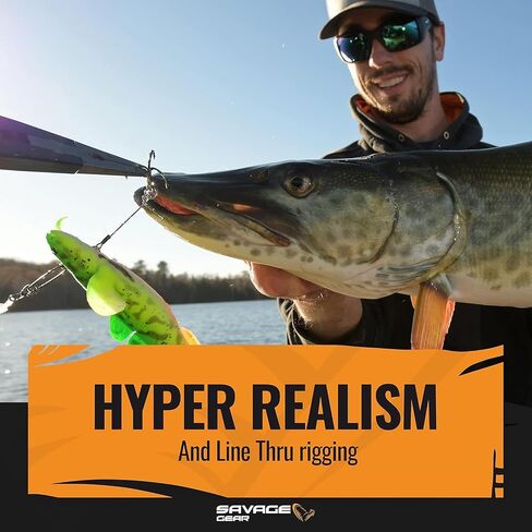 طعم صيد السمك Savage Gear 3D Burbot Ribbontail، 3 أونصة، Firetiger، ملامح وحركة واقعية، بناء متين، تصميم هجين من خلال الخط، خشخيشة زجاجية مدمجة، متوفرة في 3 أحجام in Kuwait