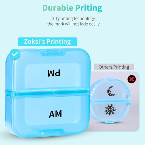 Zoksi Pill Organizer 2 Times a Day, Weekly 7 Day Pill Box, Daily Am Pm Pill Organizer, Travel Pill Case for Medicine, Fish Oils, Vitamin, Supplement in Kuwait