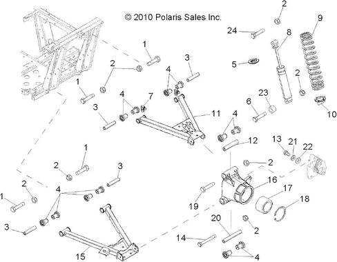 حامل حامل عجلات Polaris Ranger ، مُشغل ، متوافق مع نماذج Polaris لتناسب مثالي ، الجزء الأصلي OEM 5134531 ، Qty 1 in Kuwait