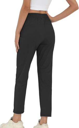 سروال سروال سروال سروالز النشط تمتد على السراويل غير الرسمية مع الجيب الرمز البريدي الخفيف الوزن الجري للمسلسلات الرياضية للنساء in Kuwait