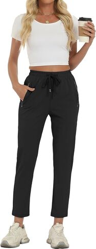 سروال سروال سروال سروالز النشط تمتد على السراويل غير الرسمية مع الجيب الرمز البريدي الخفيف الوزن الجري للمسلسلات الرياضية للنساء in Kuwait