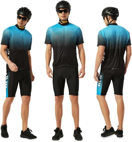 Hxber Men's Summer Suits Short Cycle Cycle Cycle Cycle Cycle Cycle Cycle Cycle Cycle With 5D SPOD SHORTS SPOTS JORTERE CYCLE CYCLE JERSEY سريعًا لركوب الدراجات الرياضية في الهواء الطلق in Saudi Arabia