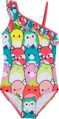 Squishmallows Girls Bathing Suit, Frill Girls Swimsuit, Cute Kids Bathing Suit for Summer, Multicolor 8 in Saudi Arabia